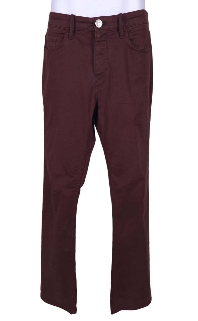 Burberry Brit Cotton Stretch Chino Pants US L EU 42R Mens Burgundy $595